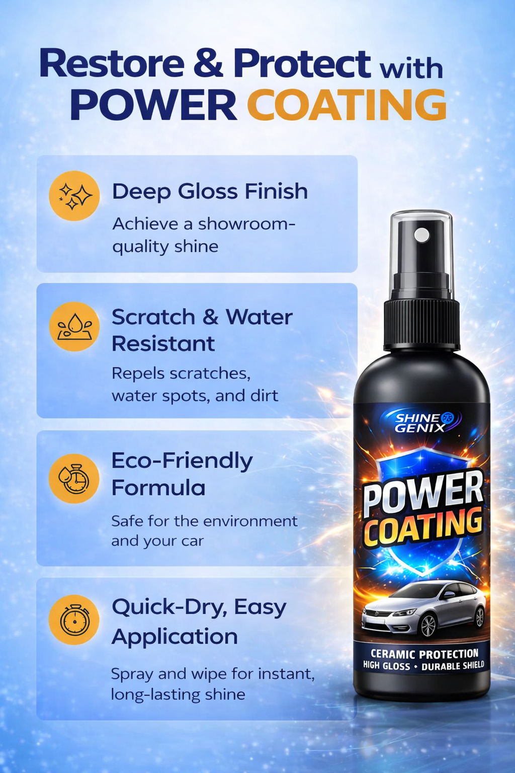 Power Coating For Long-Lasting Shine (BUY 1 GET 3) Scratches & Swirls, Faded Paint, Deep Shine