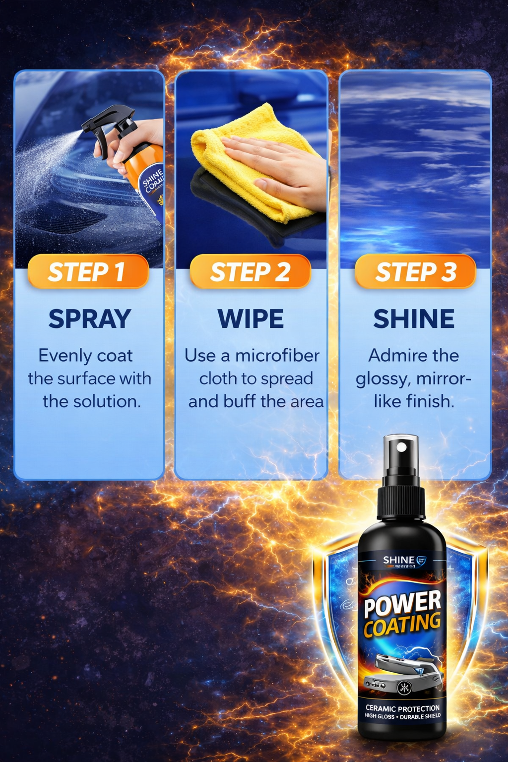 Power Coating For Long-Lasting Shine (BUY 1 GET 3) Scratches & Swirls, Faded Paint, Deep Shine